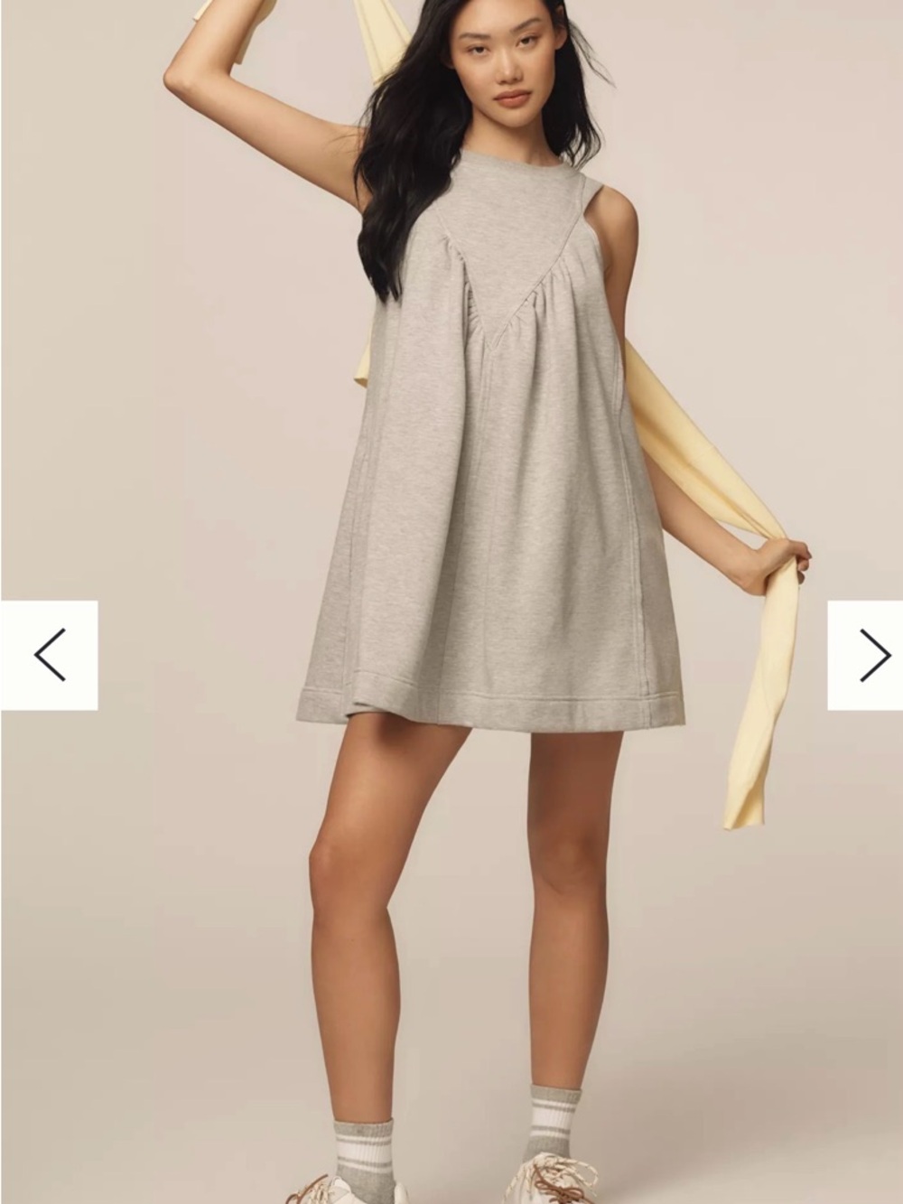 Daily Practice Anthropologie Palm Tree Sleeveless Mini Dress Gray XL Boho Fairy